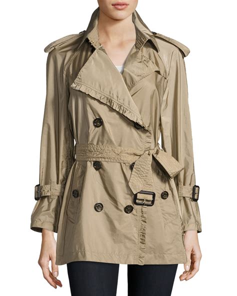 burberry ruffle a line trenchcoat 3 4 arms|Burberry shell trench coat.